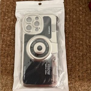 Camera-Style Black and Silver Phone Case